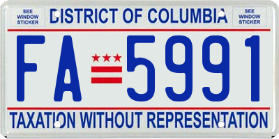 DC license plate FA5991