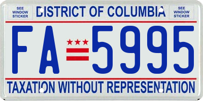 DC license plate FA5995