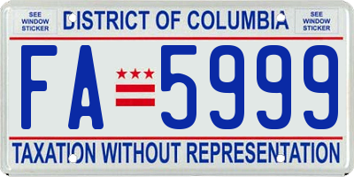 DC license plate FA5999