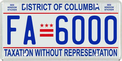 DC license plate FA6000