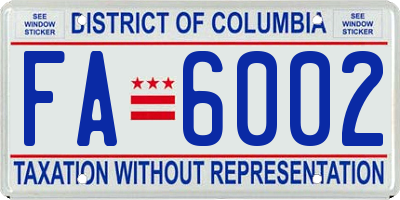 DC license plate FA6002