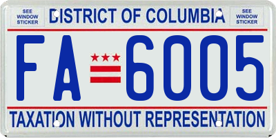 DC license plate FA6005