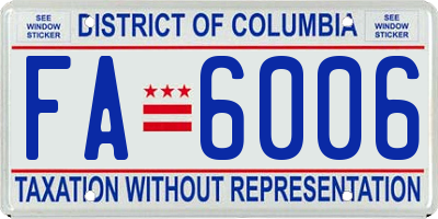 DC license plate FA6006