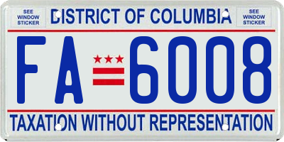 DC license plate FA6008