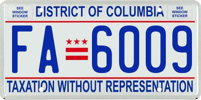 DC license plate FA6009