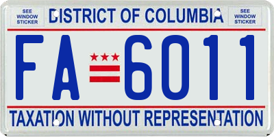 DC license plate FA6011