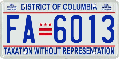 DC license plate FA6013