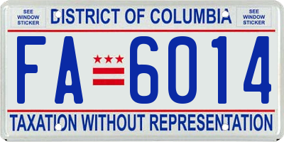 DC license plate FA6014