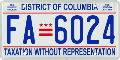 DC license plate FA6024