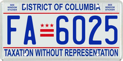 DC license plate FA6025