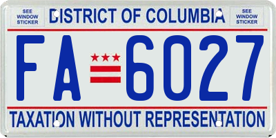 DC license plate FA6027