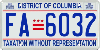 DC license plate FA6032