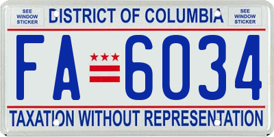 DC license plate FA6034