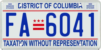 DC license plate FA6041