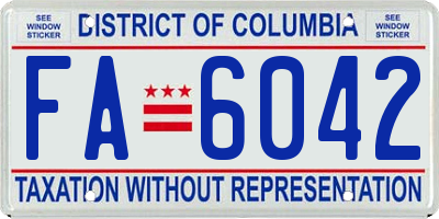 DC license plate FA6042