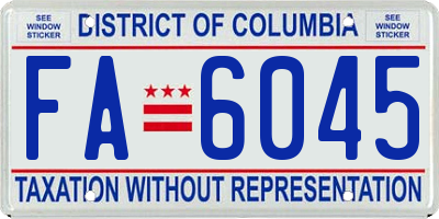 DC license plate FA6045