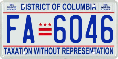 DC license plate FA6046