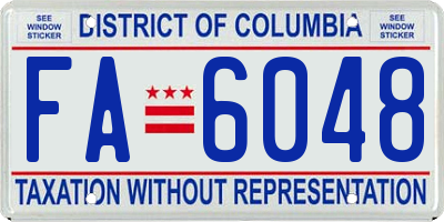 DC license plate FA6048