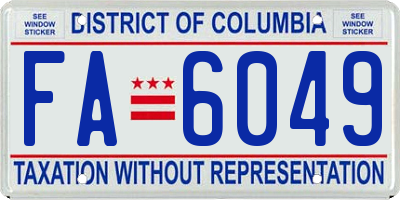 DC license plate FA6049