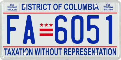 DC license plate FA6051