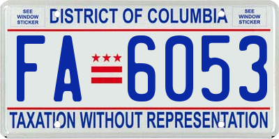 DC license plate FA6053