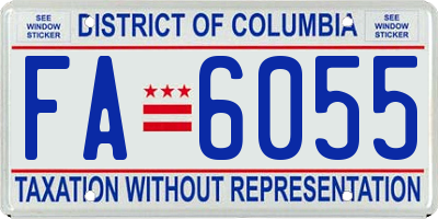 DC license plate FA6055