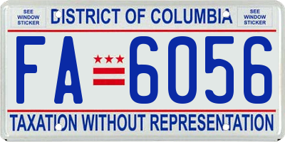 DC license plate FA6056