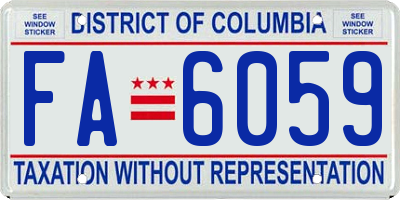 DC license plate FA6059