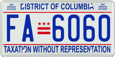 DC license plate FA6060