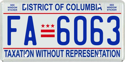 DC license plate FA6063