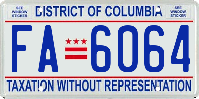 DC license plate FA6064