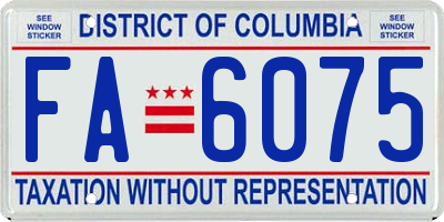 DC license plate FA6075