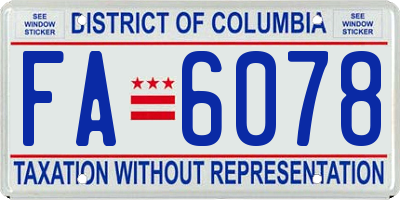 DC license plate FA6078