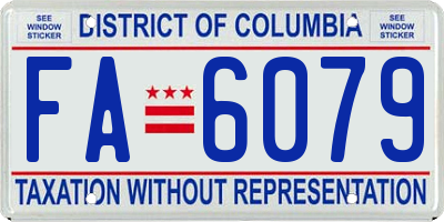 DC license plate FA6079