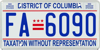 DC license plate FA6090