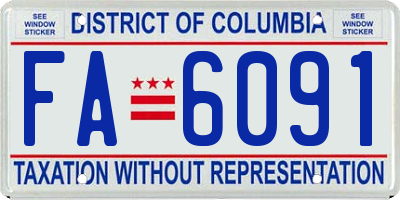 DC license plate FA6091