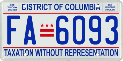 DC license plate FA6093