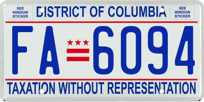 DC license plate FA6094