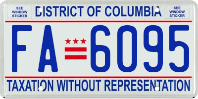 DC license plate FA6095