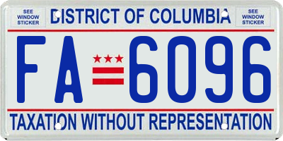 DC license plate FA6096