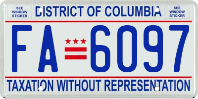 DC license plate FA6097