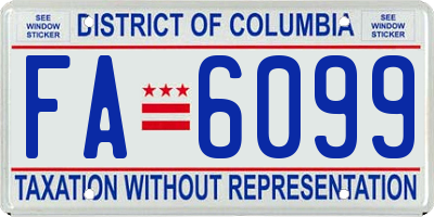 DC license plate FA6099