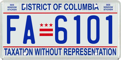 DC license plate FA6101