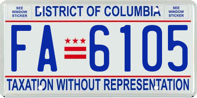 DC license plate FA6105