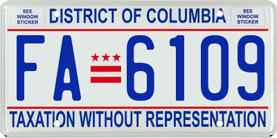 DC license plate FA6109