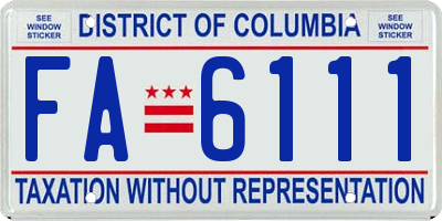 DC license plate FA6111