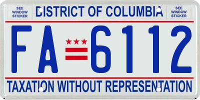 DC license plate FA6112