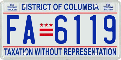 DC license plate FA6119