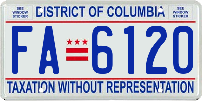 DC license plate FA6120