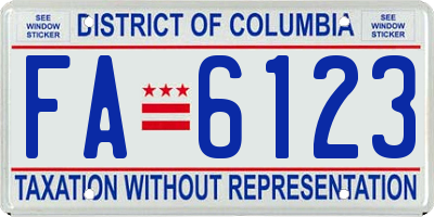 DC license plate FA6123